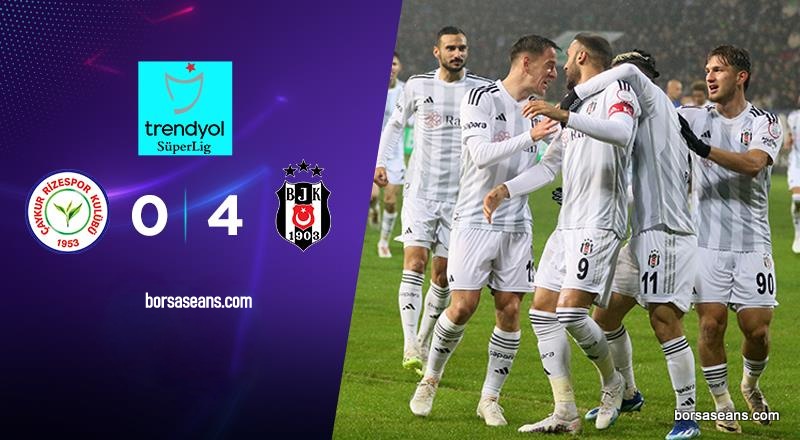 Beşiktaş, Rizespor'u kendi evinde farklı mağlup etti (0-4)